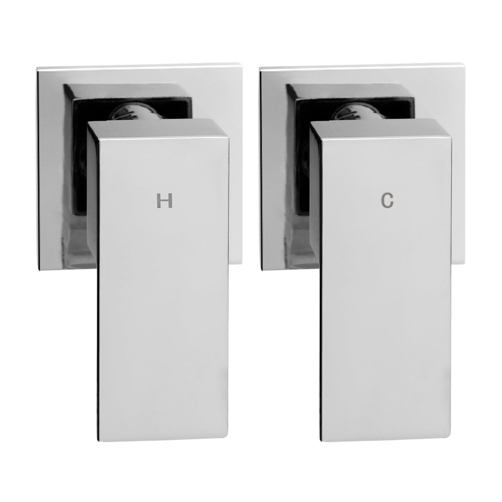 Cefito 8'' Rain Shower Head Wall Arm Square High Pressure Twins Tap Chrome SHOWER-A3-SQ-8-SI-TAP