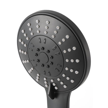 Handheld Shower Head 4.5" High Pressure 5 Modes Poweful Round Black SHOWER-A4-RO-BK