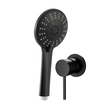 Cefito 4.5" Handheld Shower Head Round with Wall Bathroom Mixer SHOWER-A4-RO-BK-MIXER-RO