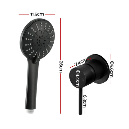 Cefito 4.5" Handheld Shower Head Round with Wall Bathroom Mixer SHOWER-A4-RO-BK-MIXER-RO