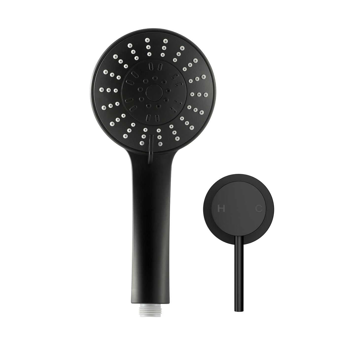 Cefito 4.5" Handheld Shower Head Round with Wall Bathroom Mixer SHOWER-A4-RO-BK-MIXER-RO