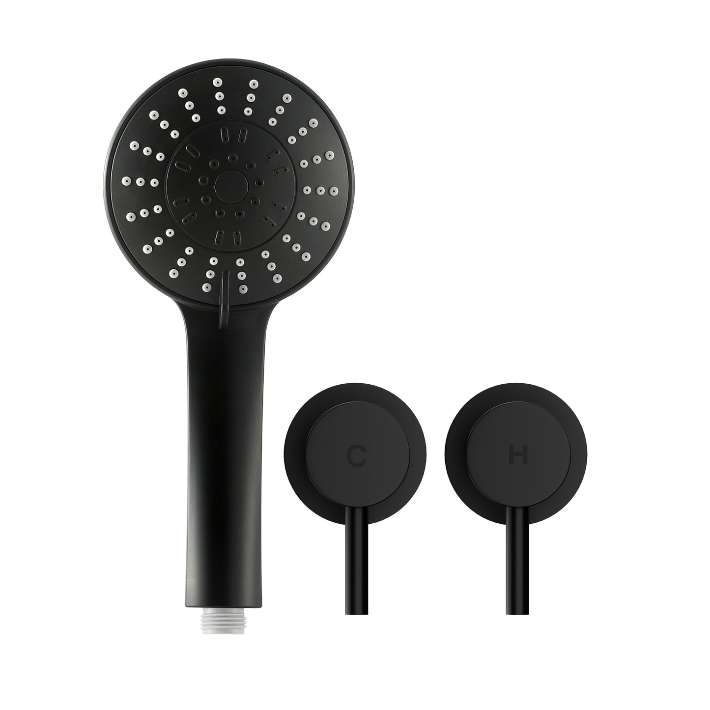 Cefito 4.5" Handheld Shower Head Round with Wall Twin Swivel Bathroom Tap SHOWER-A4-RO-BK-TAP-RO