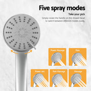 Handheld Shower Head 4.5" High Pressure 5 Modes Poweful Round Chrome SHOWER-A4-RO-SI