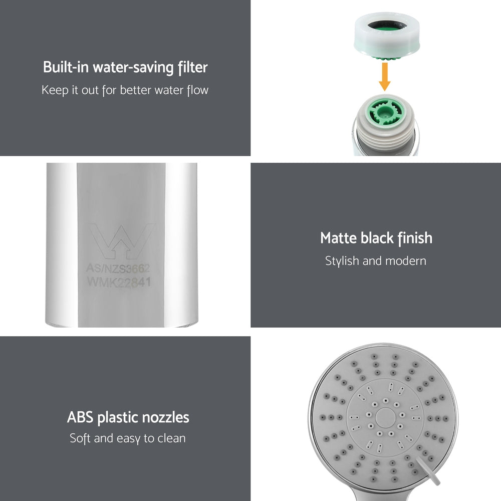 Handheld Shower Head 4.5" High Pressure 5 Modes Poweful Round Chrome SHOWER-A4-RO-SI