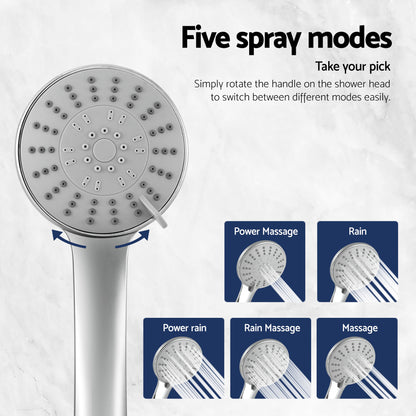 Cefito 4.5" Handheld Shower Head Round with Wall Bathroom Mixer Silver SHOWER-A4-RO-SI-MIXER-RO