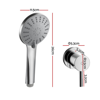 Cefito 4.5" Handheld Shower Head Round with Wall Twin Swivel Bathroom Tap Silver SHOWER-A4-RO-SI-TAP-RO