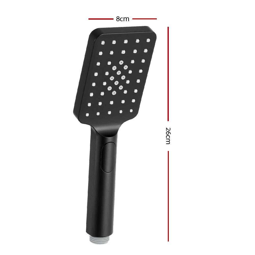 Handheld Shower Head 3.1'' High Pressure 3 Spray Modes Square Black SHOWER-A4-SQ-BK
