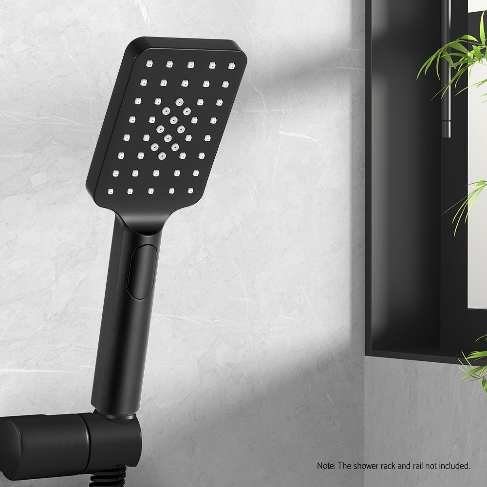 Handheld Shower Head 3.1'' High Pressure 3 Spray Modes Square Black SHOWER-A4-SQ-BK