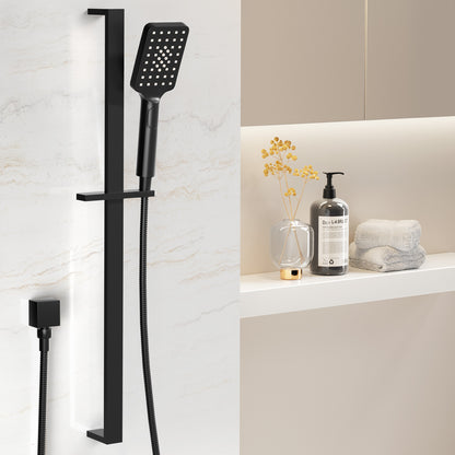 Handheld Shower Head Set 3.1'' High Pressure Black SHOWER-A5-SQ-BK