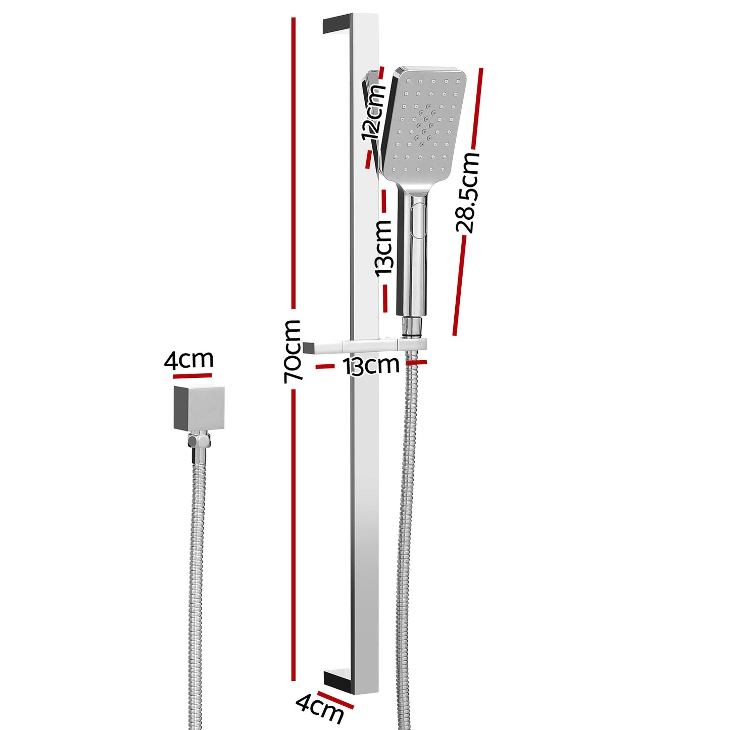 Handheld Shower Head Set 3.1'' High Pressure Silver SHOWER-A5-SQ-SI