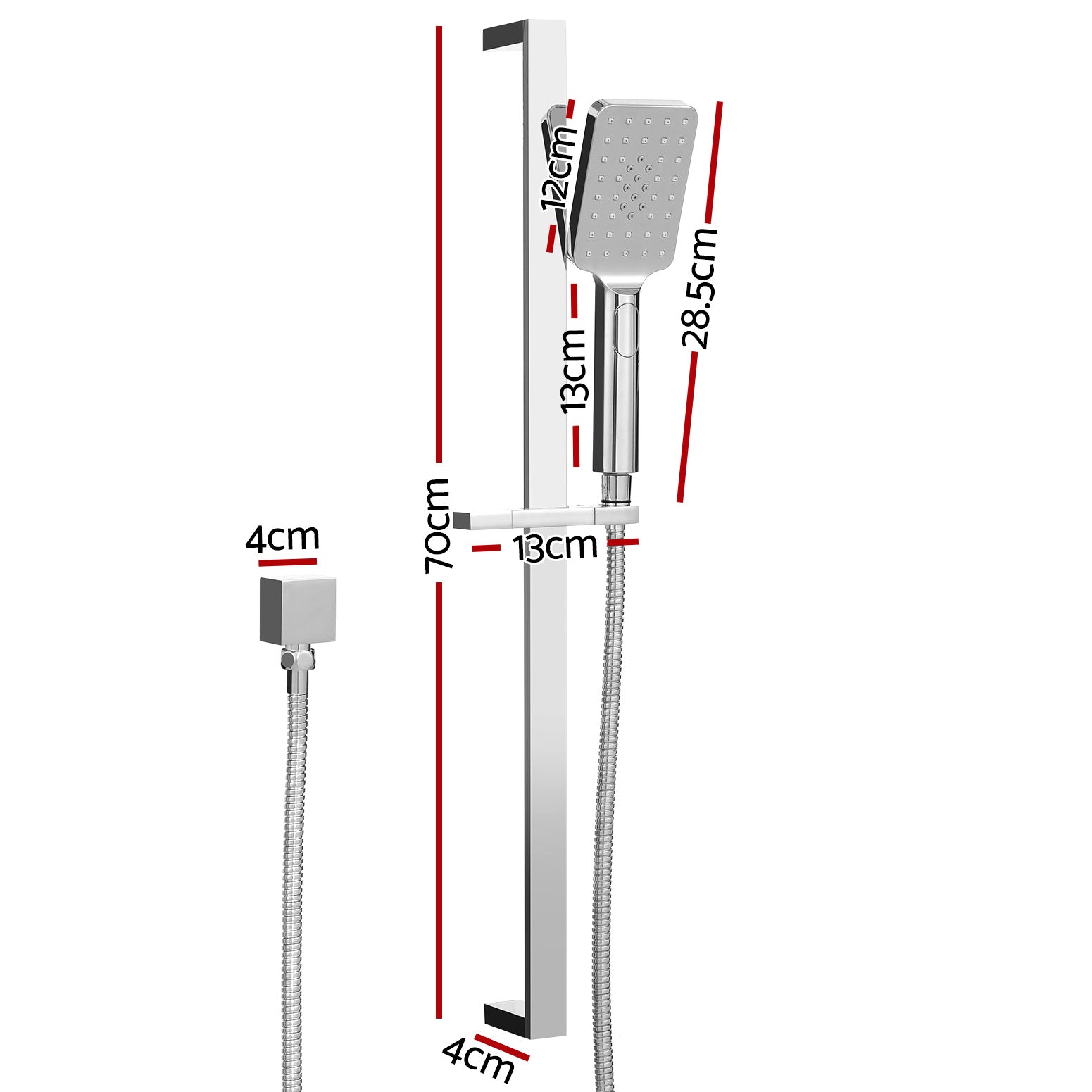 Handheld Shower Head Set 3.1'' High Pressure Silver SHOWER-A5-SQ-SI