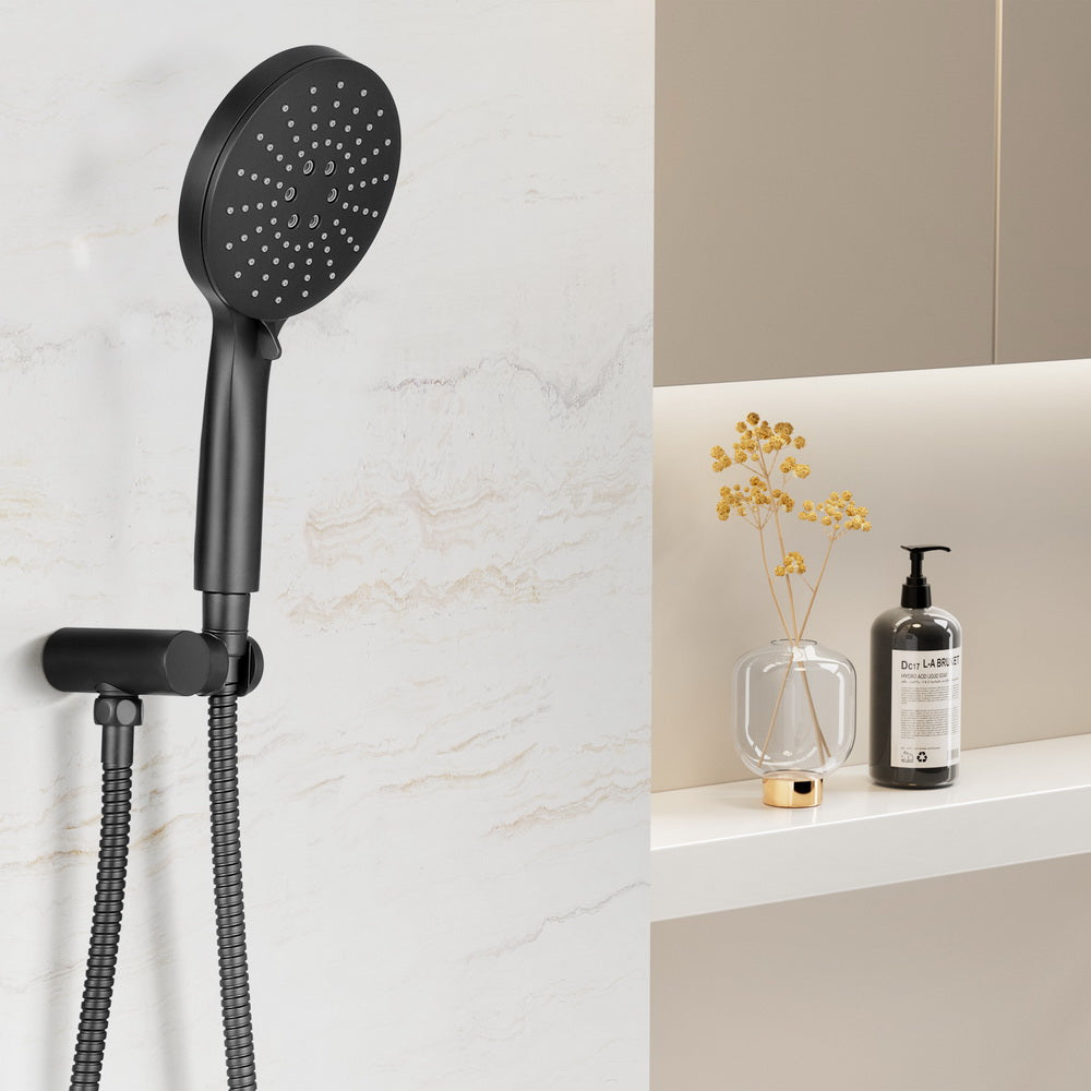 Handheld Shower Head Holder 4.7'' High Pressure Black SHOWER-A6-RO-BK
