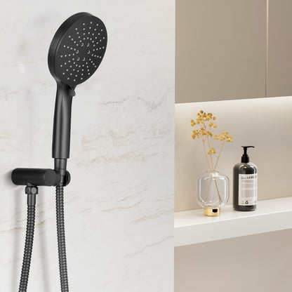 Handheld Shower Head Holder 4.7'' High Pressure Black SHOWER-A6-RO-BK
