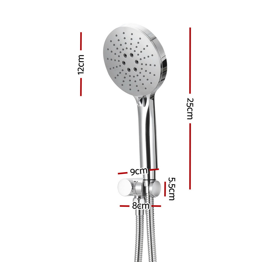 Handheld Shower Head Holder 4.7'' High Pressure Silver SHOWER-A6-RO-SI