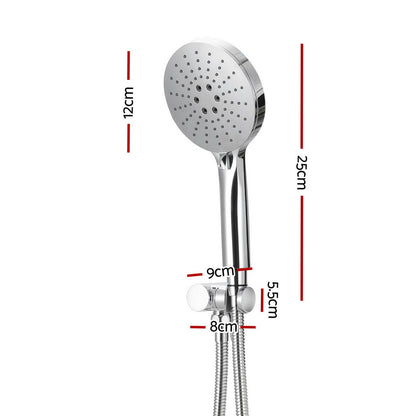 Handheld Shower Head Holder 4.7'' High Pressure Silver SHOWER-A6-RO-SI
