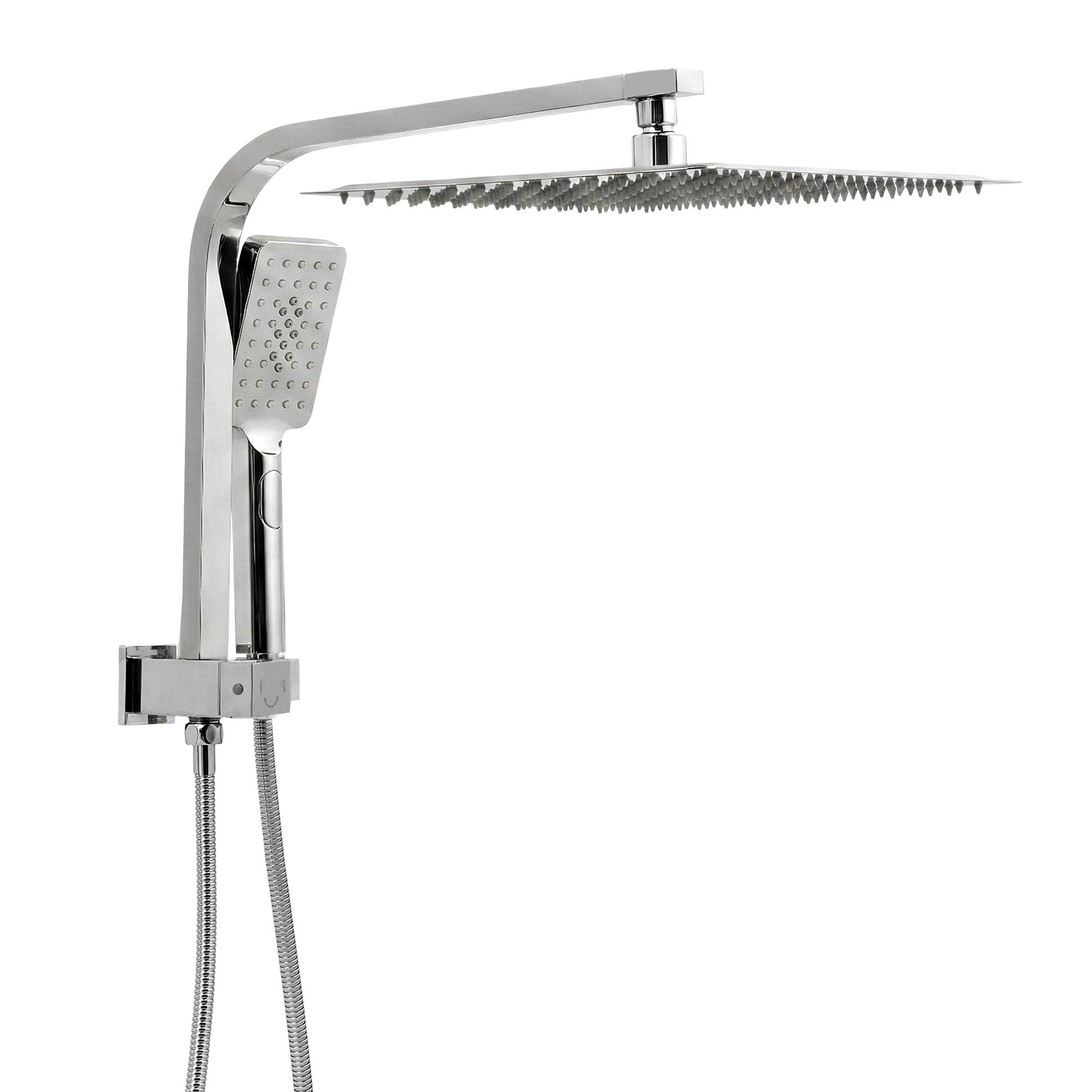 12" Rain Shower Head Set with 3-Mode Handheld Brass High Pressure WELS Chrome SHOWER-B-B2-SQ-12-SI