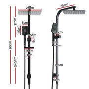 10'' Rain Shower Head Set Handheld Square High Pressure Black SHOWER-B2-SQ-10-BK