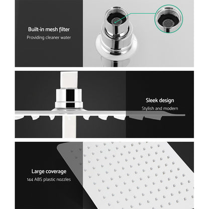 Cefito 10'' Rain Shower Head Set Handheld Square High Pressure Mixer Tap Chrome SHOWER-B2-SQ-10-SI-MIXER