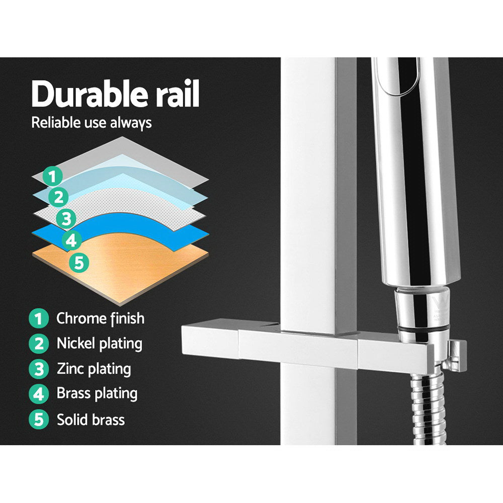 Cefito 10'' Rain Shower Head Set Handheld Square High Pressure Mixer Tap Chrome SHOWER-B2-SQ-10-SI-MIXER