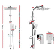 Cefito 10'' Rain Shower Head Set Handheld Square High Pressure Twins Tap Chrome SHOWER-B2-SQ-10-SI-TAP