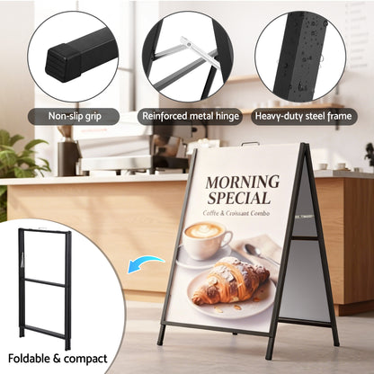 A1 Frame Sign Stand Double Sided Poster Display Board Outdoor Advertising 60x90cm SIB-AD-60X90-BK