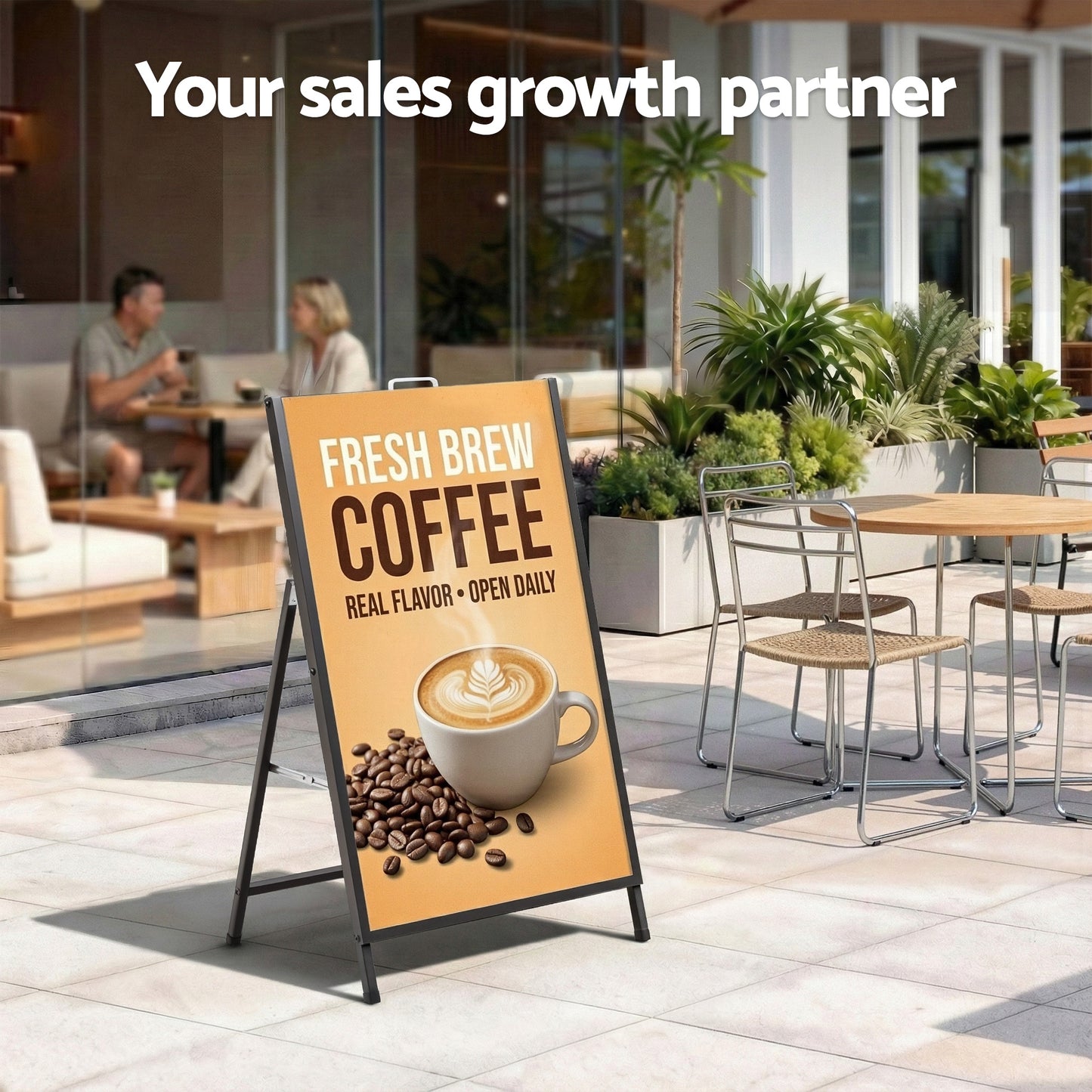 A1 Frame Sign Stand Single Sided Poster Display Board Outdoor Advertising 60x90cm SIB-AS-60X90-BK