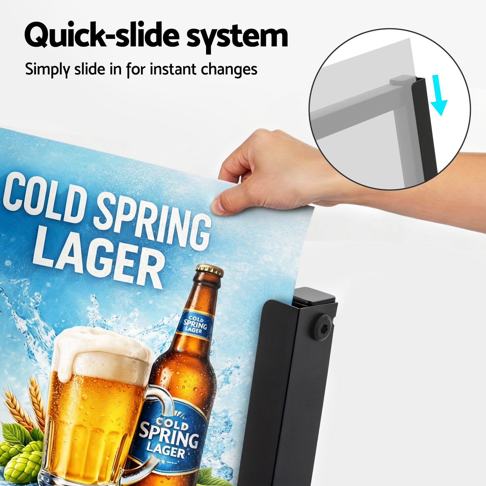 A1 Frame Sign Stand Single Sided Poster Display Board Outdoor Advertising 60x90cm SIB-AS-60X90-BK
