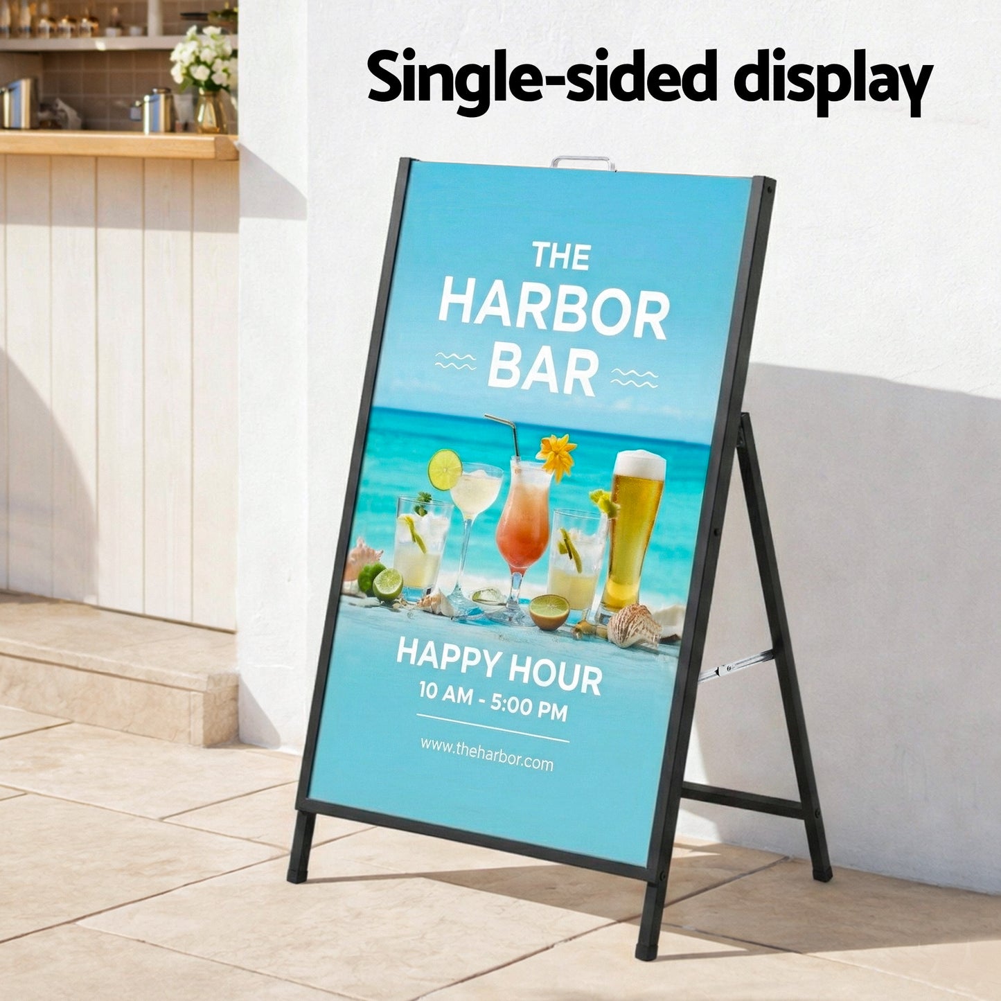A1 Frame Sign Stand Single Sided Poster Display Board Outdoor Advertising 60x90cm SIB-AS-60X90-BK