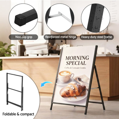 A1 Frame Sign Stand Single Sided Poster Display Board Outdoor Advertising 60x90cm SIB-AS-60X90-BK