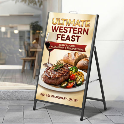 A1 Frame Sign Stand Single Sided Poster Display Board Outdoor Advertising 60x90cm SIB-AS-60X90-BK