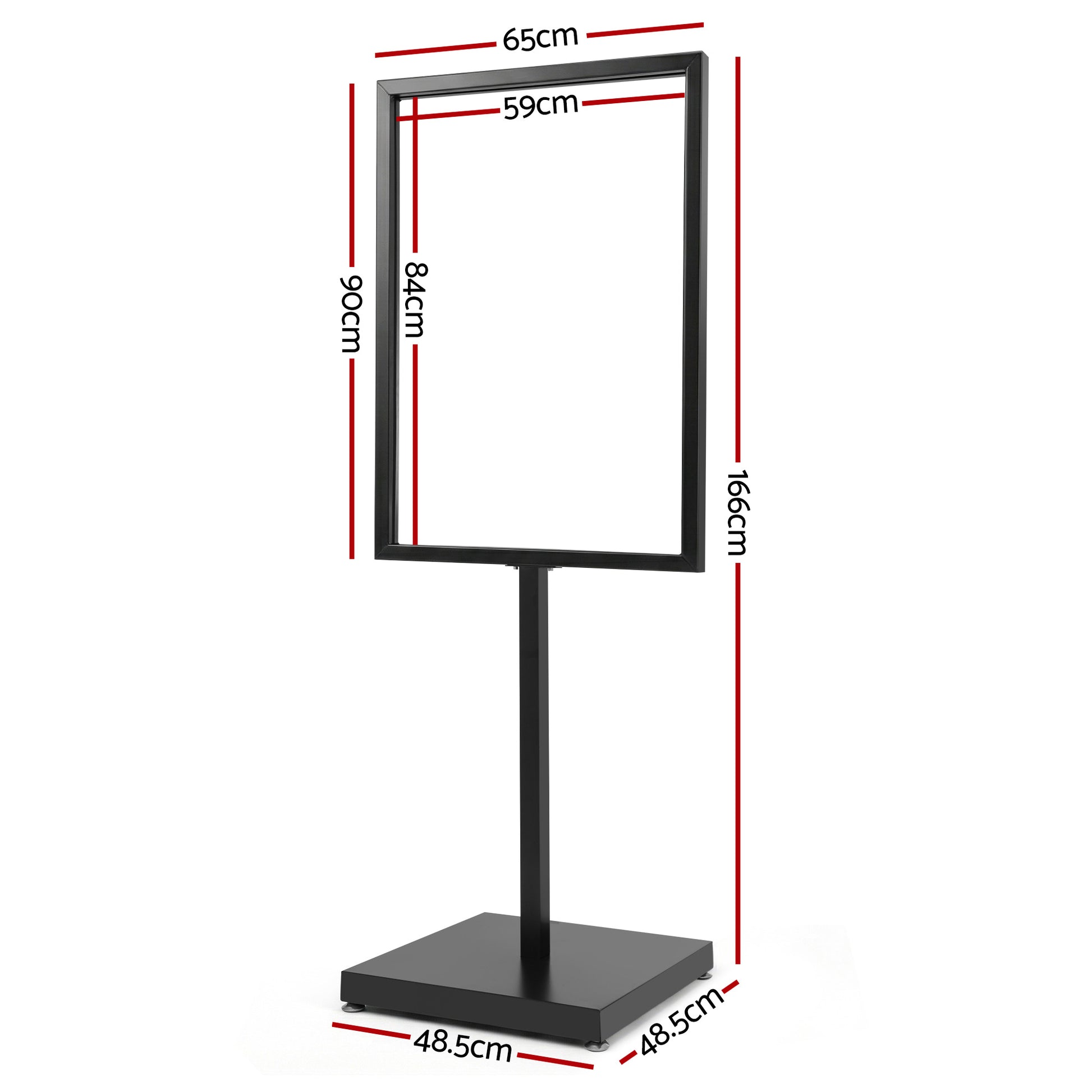 A1 Frame Pedestal Sign Holder Poster Stand Display Board Double Sided 60x90cm SIB-H165-A1-BK
