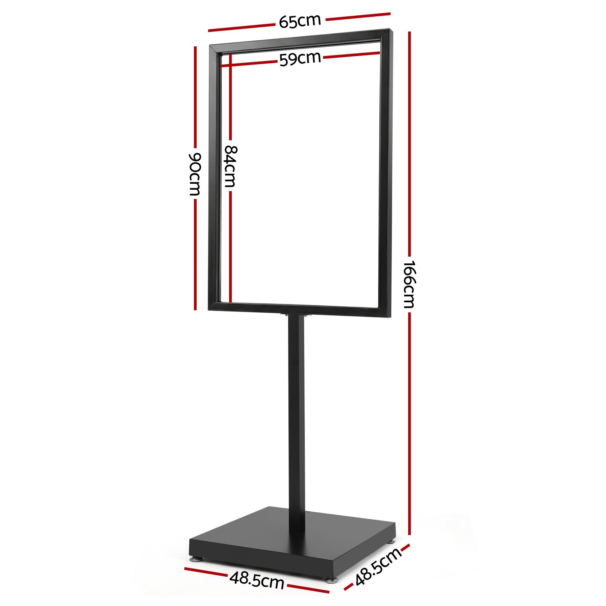A1 Frame Pedestal Sign Holder Poster Stand Display Board Double Sided 60x90cm SIB-H165-A1-BK