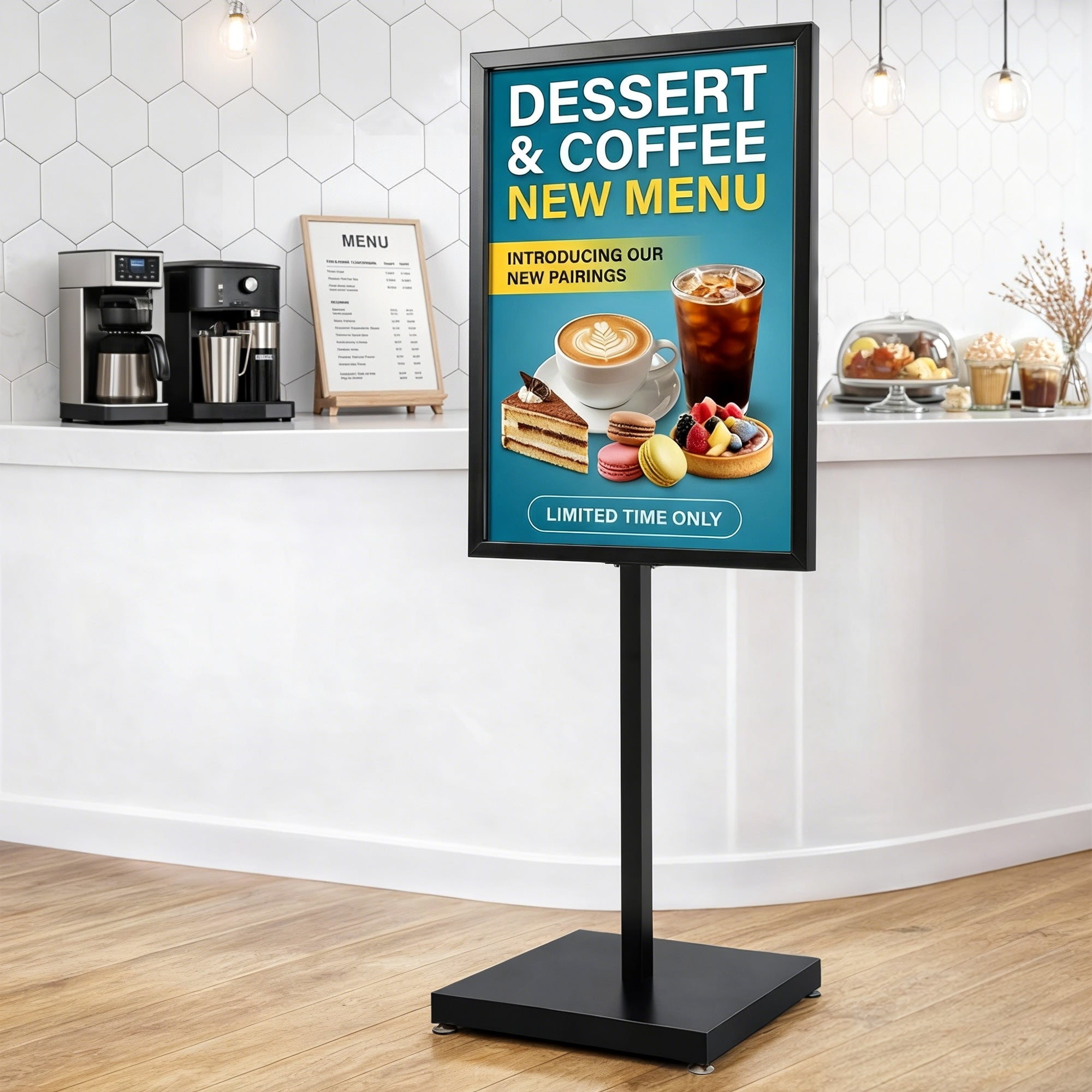 A1 Frame Pedestal Sign Holder Poster Stand Display Board Double Sided 60x90cm SIB-H165-A1-BK