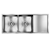 Cefito Kitchen Sink 111X45CM Stainless Steel Basin Double Bowl Silver SINK-11145-R010