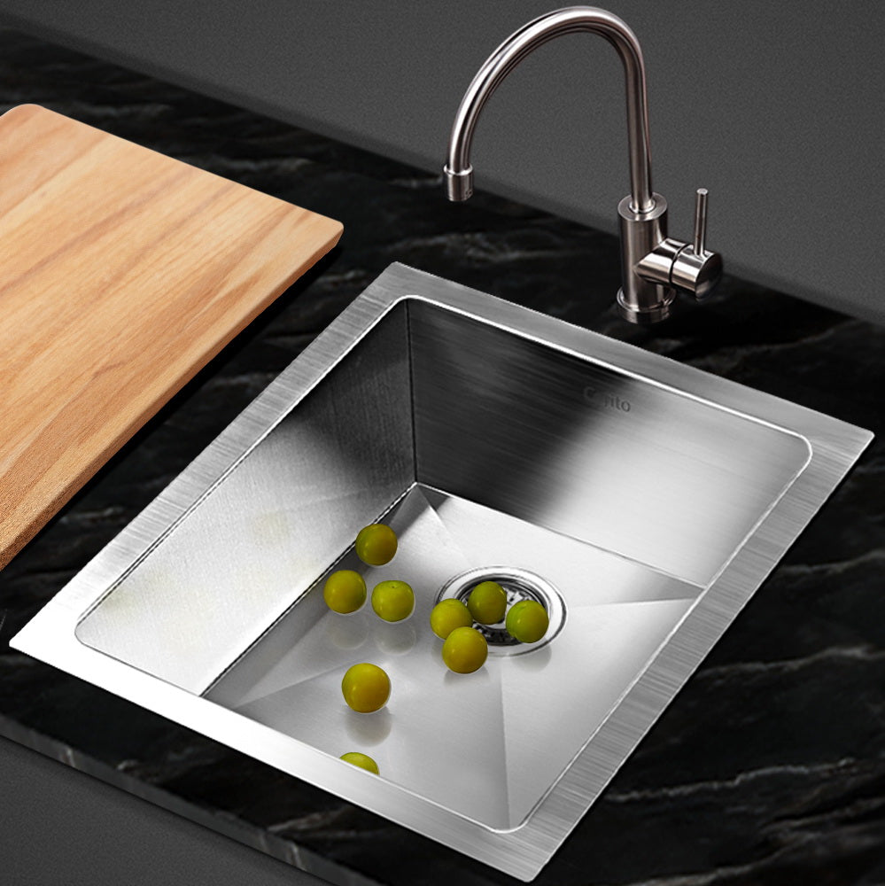 Cefito Kitchen Sink 45X39CM Stainless Steel Basin Single Bowl Silver SINK-3945-R0-SI