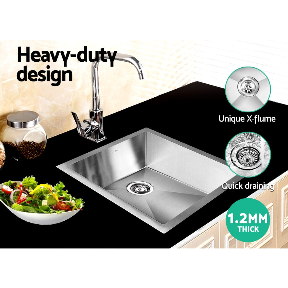 Cefito Kitchen Sink 45X39CM Stainless Steel Basin Single Bowl Silver SINK-3945-R0-SI