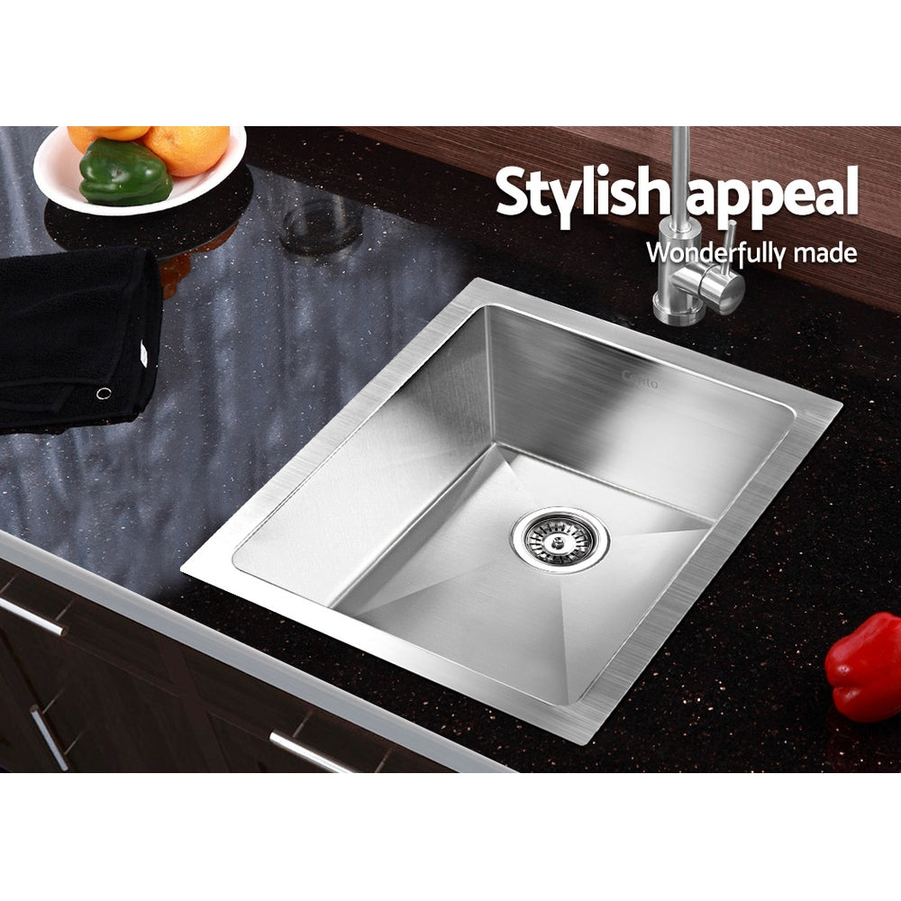 Cefito Kitchen Sink 45X39CM Stainless Steel Basin Single Bowl Silver SINK-3945-R0-SI