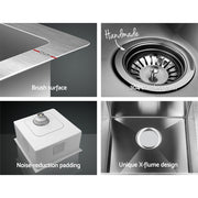 Cefito Kitchen Sink 51X45CM Stainless Steel Basin Single Bowl Silver SINK-5145-R010