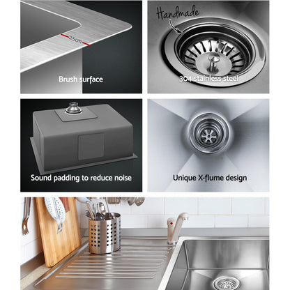Cefito Kitchen Sink 60X45CM Stainless Steel Basin Single Bowl Silver SINK-6045-R010