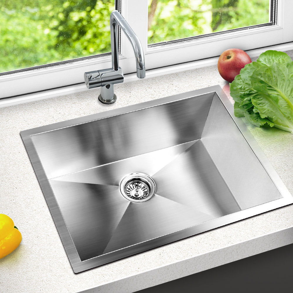 Cefito Kitchen Sink 60X45CM Stainless Steel Basin Single Bowl Silver SINK-6045-R010