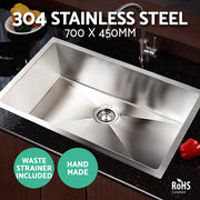 Cefito Kitchen Sink 70X45CM Stainless Steel Basin Single Bowl Silver SINK-7045-R010