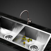 Cefito Kitchen Sink 77X45CM Stainless Steel Basin Double Bowl Silver SINK-7745-R010