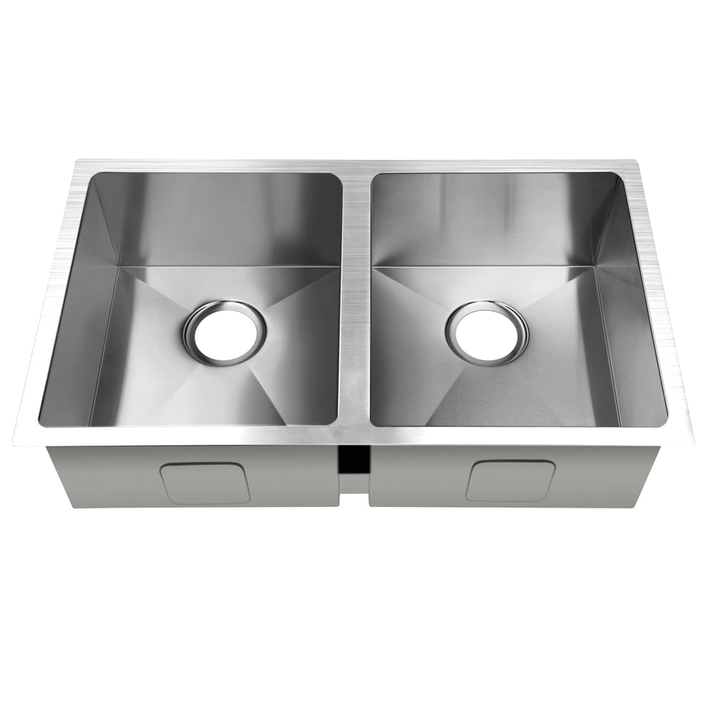 Cefito Kitchen Sink 77X45CM Stainless Steel Basin Double Bowl Silver SINK-7745-R010