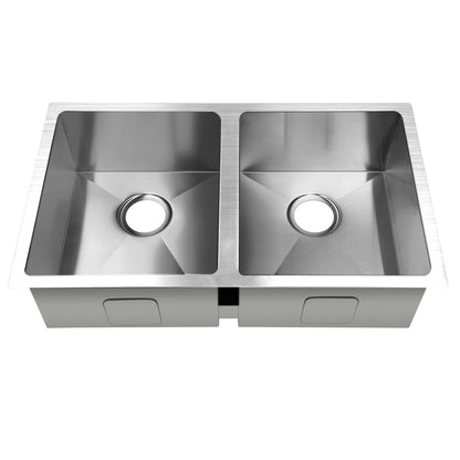Cefito Kitchen Sink 77X45CM Stainless Steel Basin Double Bowl Silver SINK-7745-R010