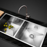Cefito Kitchen Sink 86X44CM Stainless Steel Basin Double Bowl Silver SINK-8644-R010
