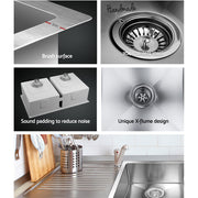 Cefito Kitchen Sink 86X44CM Stainless Steel Basin Double Bowl Silver SINK-8644-R010