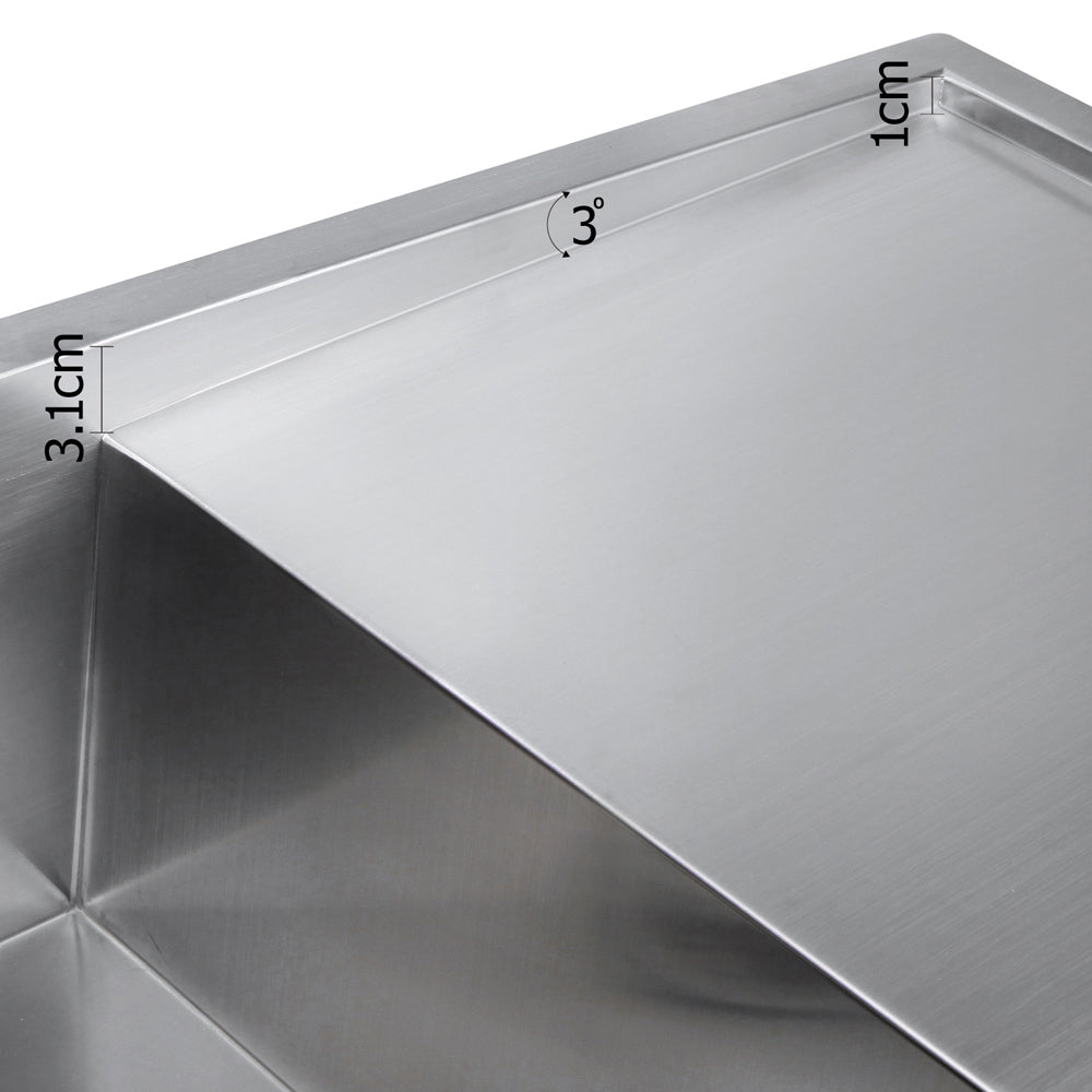 Cefito Kitchen Sink 87X45CM Stainless Steel Basin Single Bowl Silver SINK-8745-R010