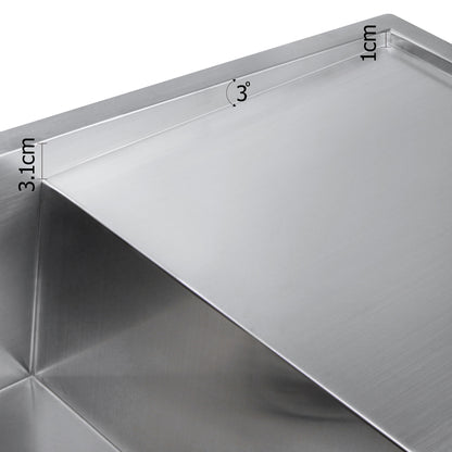 Cefito Kitchen Sink 87X45CM Stainless Steel Basin Single Bowl Silver SINK-8745-R010