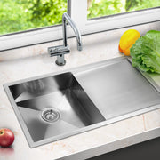 Cefito Kitchen Sink 87X45CM Stainless Steel Basin Single Bowl Silver SINK-8745-R010
