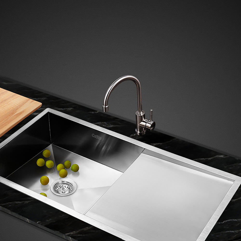 Cefito Kitchen Sink 96X45CM Stainless Steel Basin Single Bowl Silver SINK-9645-R010